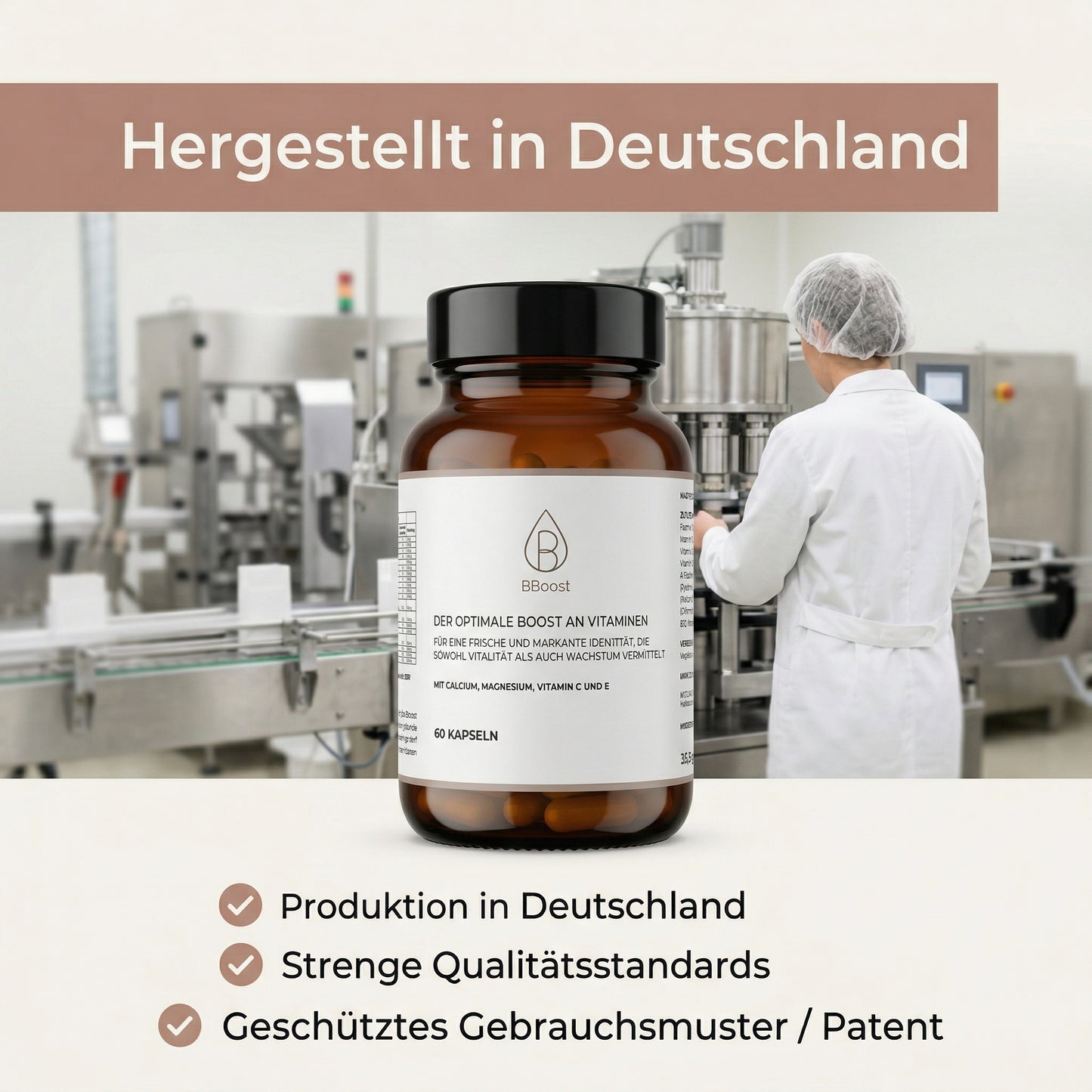 BBoost Multivitamin – 21 Vitamine & Mineralstoffe im Komplett-Komplex (60 Kapseln, Glasflasche)