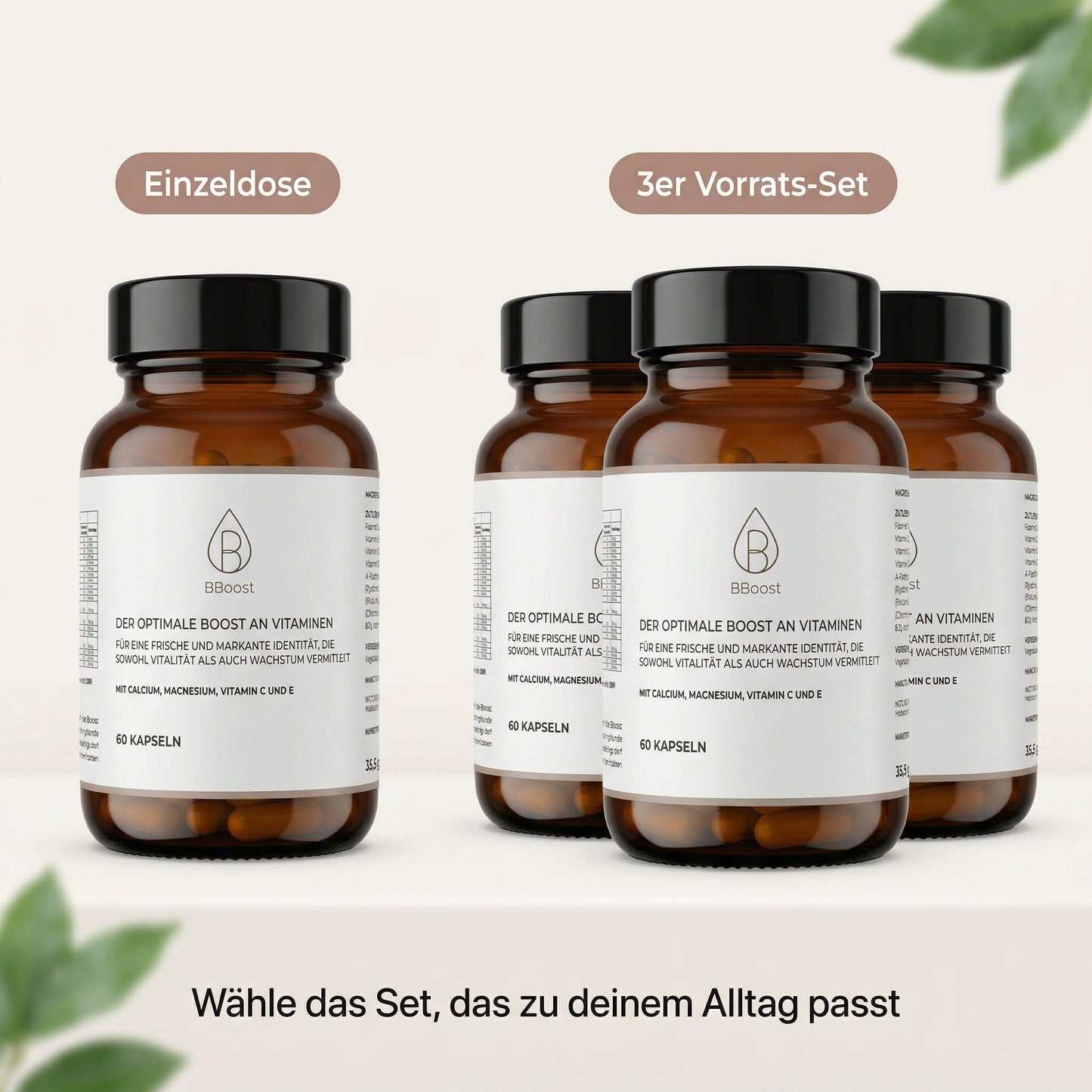 BBoost Multivitamin – 21 Vitamine & Mineralstoffe im Komplett-Komplex (60 Kapseln, Glasflasche)